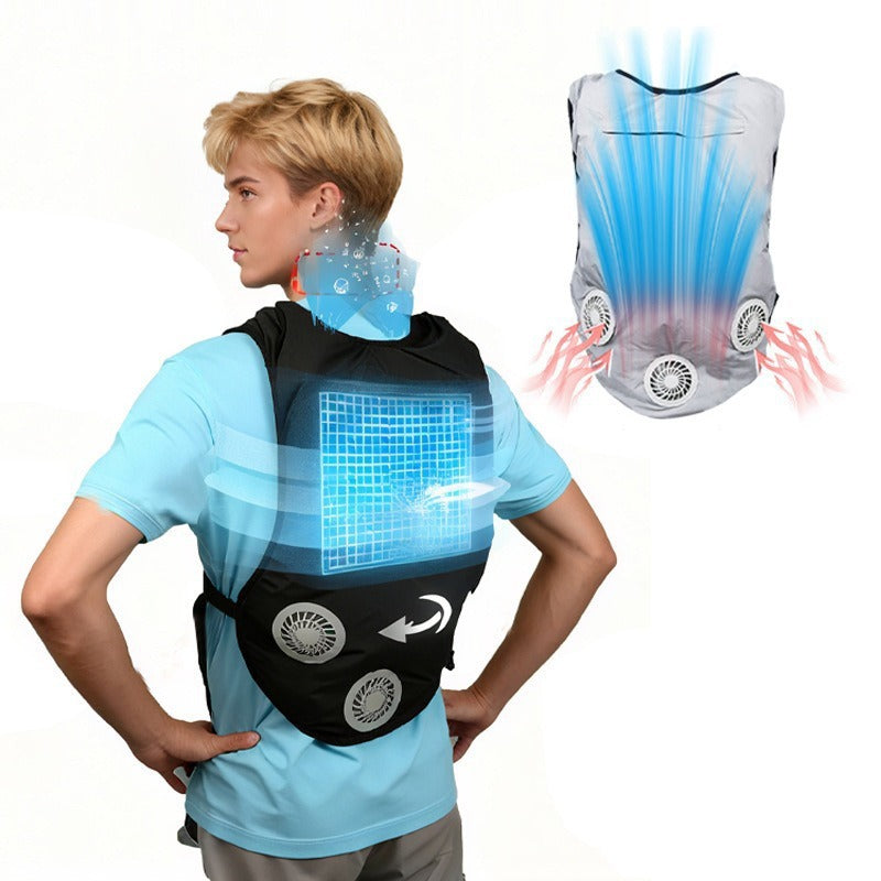 Men's cooling fan vest with integrated fans and battery compartment Chichicherry