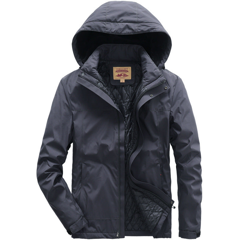 Men's water-repellent padded thermal jacket with adjustable hood and windproof membrane Chichicherry