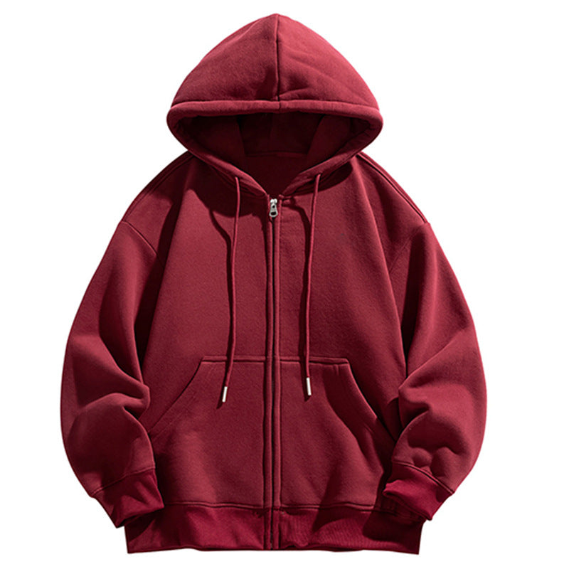 Men's Oversized Hooded Sweat Jacket with Full Zip and Kangaroo Pocket Chichicherry