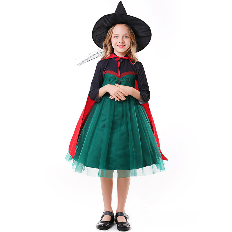 Girl's costume as a charming princess with tulle skirt and cape Chichicherry
