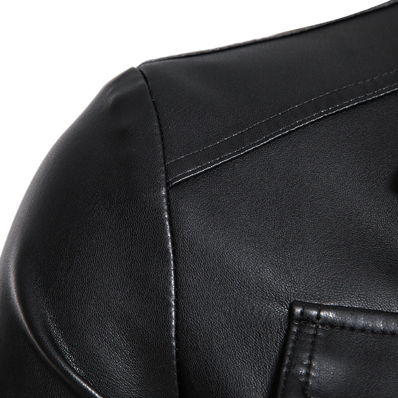 Men's field jacket in smooth leather look with flap pockets and slim fit Chichicherry