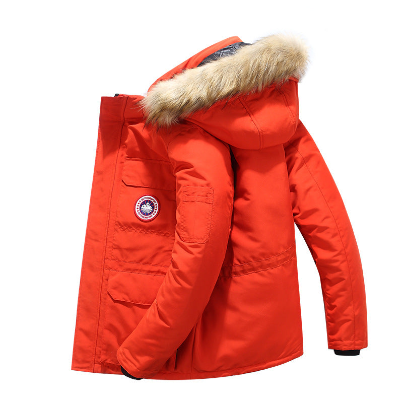 Men's parka with detachable hood and faux fur trim, wind- and waterproof thermal insulation Chichicherry