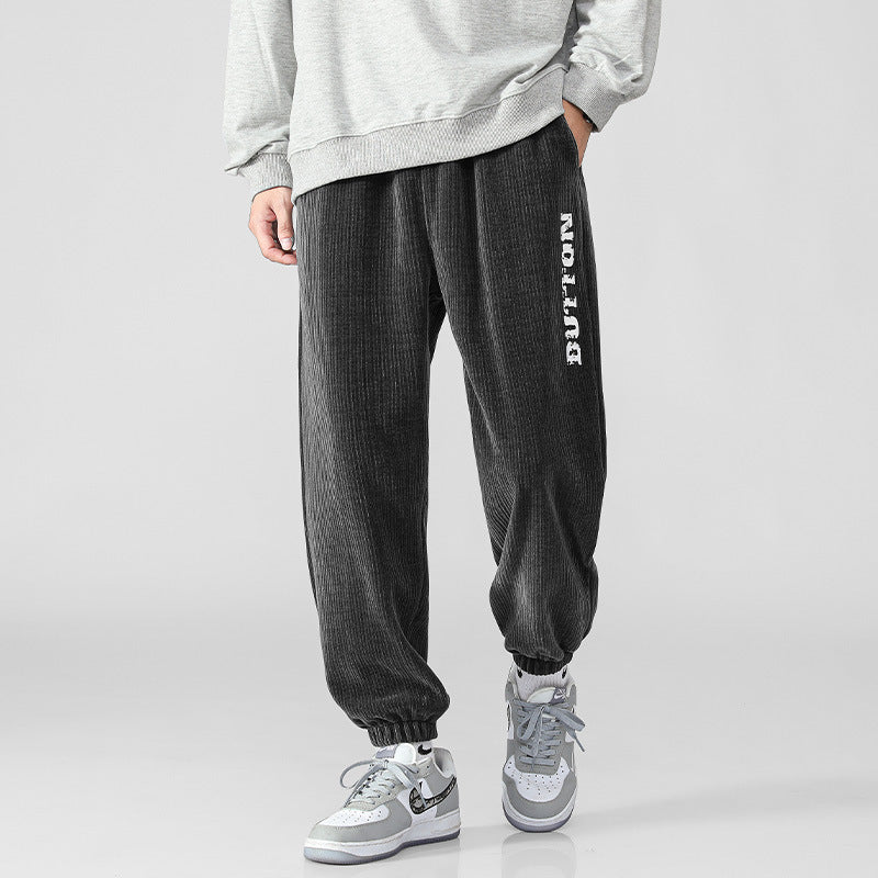 Men's cord jogger pants with wide rib structure, elastic waistband and cuffs Chichicherry