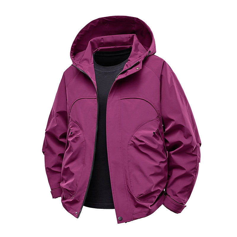 Men's technical softshell utility jacket with hood water-repellent and multifunction pockets Chichicherry