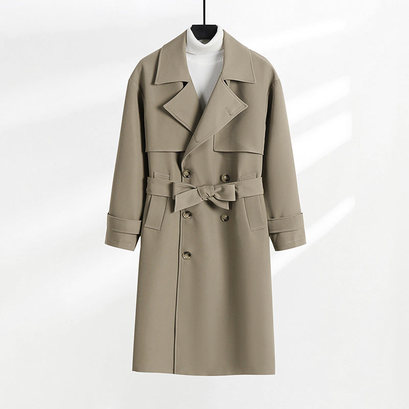Women's tailored double-breasted trench coat with tie belt and shawl collar Chichicherry