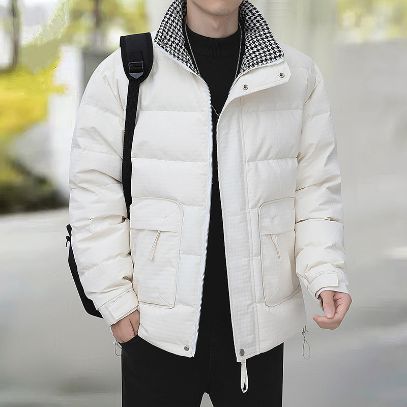Men's quilted jacket with houndstooth lining and adjustable hem Chichicherry