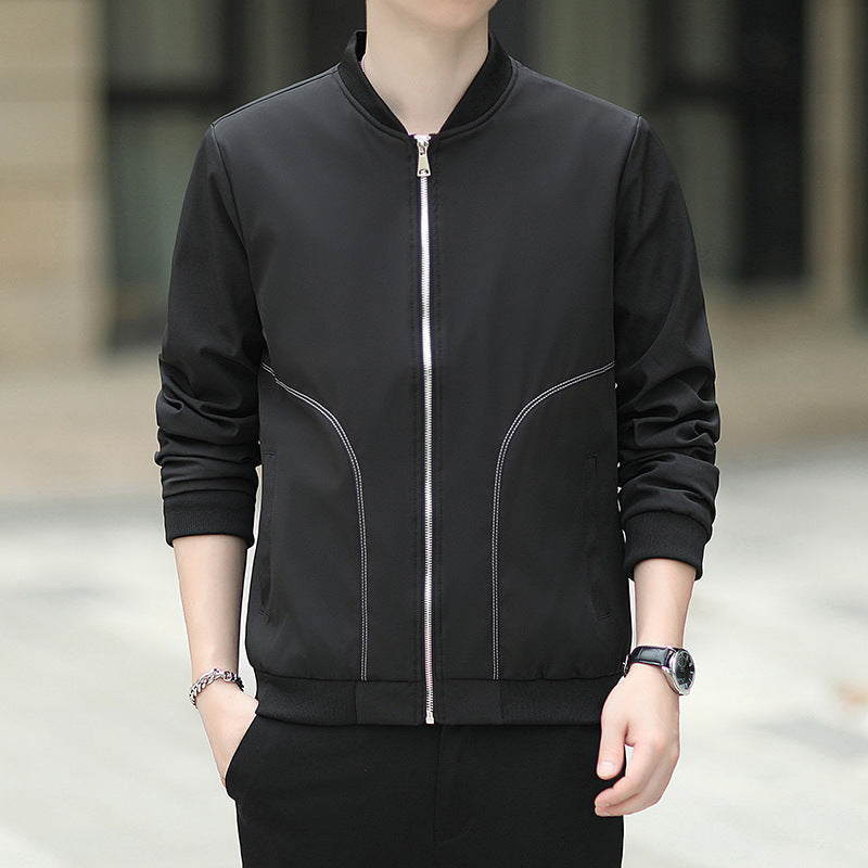 Men's lightweight nylon bomber with minimalist design and ribbed cuffs Chichicherry