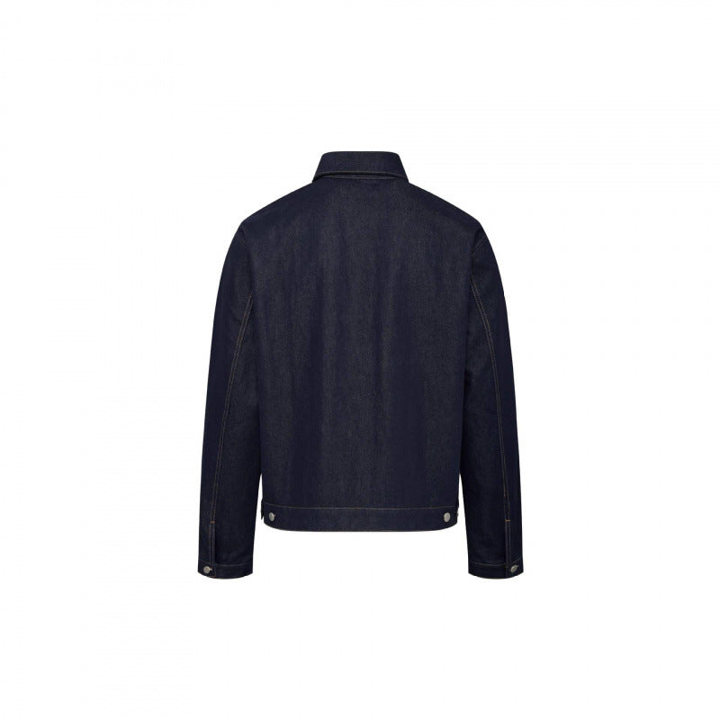 Unisex Timeless Boxy Denim Jacket in Worker Look with Flap Pockets and Metal Button Placket Chichicherry