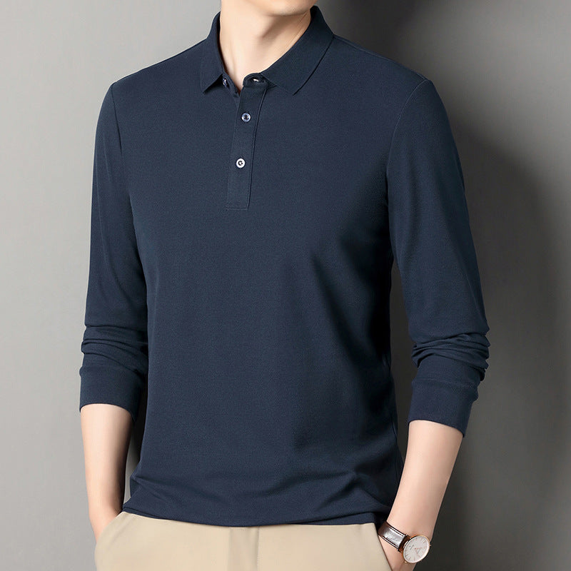 Men's Long Sleeve Polo made of breathable cotton stretch with fine polo collar Chichicherry