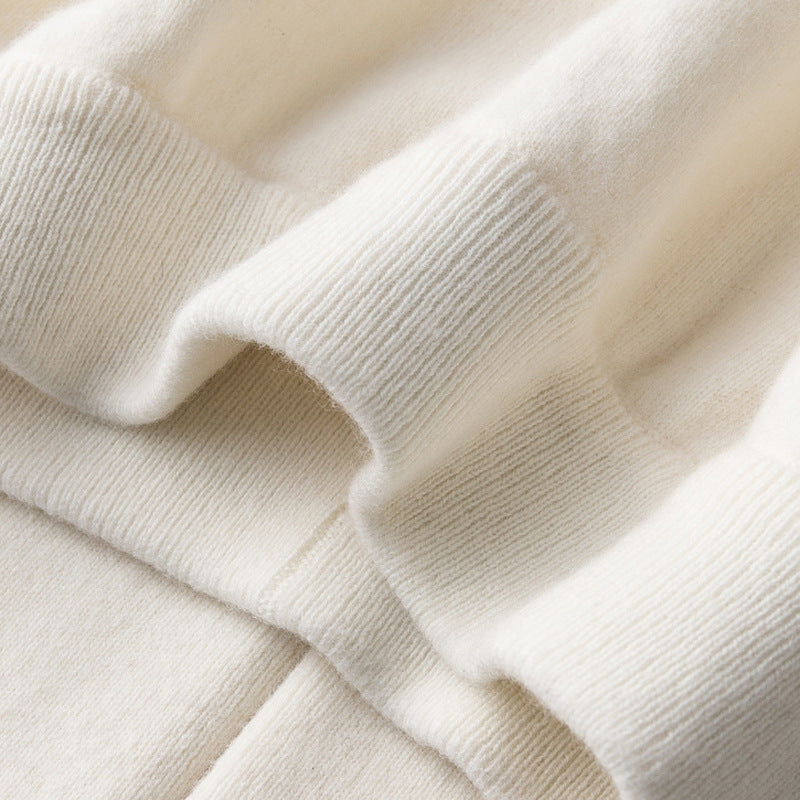 Women's Wide Knit Pants with High Waist and Cashmere-like Softness Chichicherry