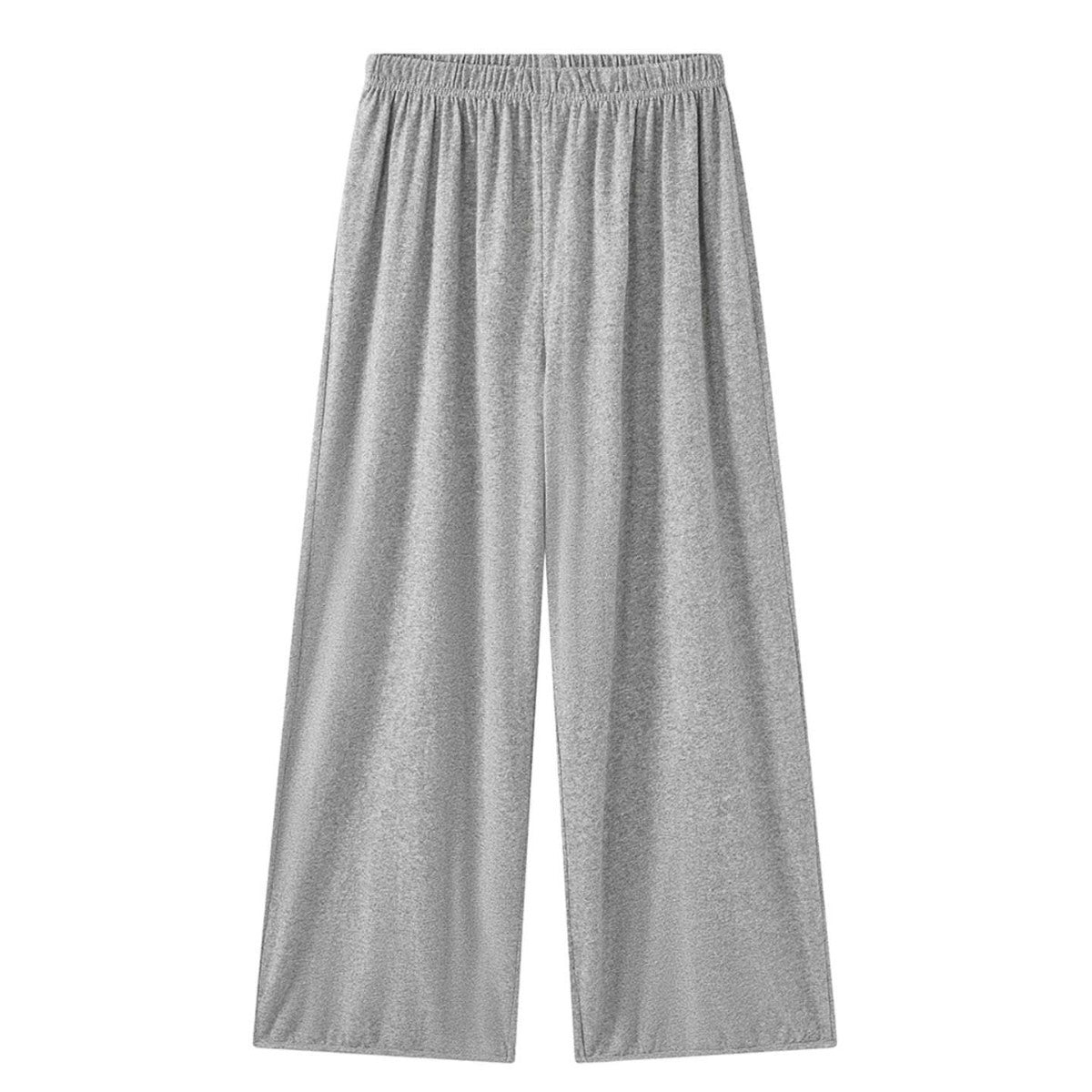 Women Wide Jersey Lounge Pants with Elastic Waistband and Flowing Culotte Silhouette Chichicherry