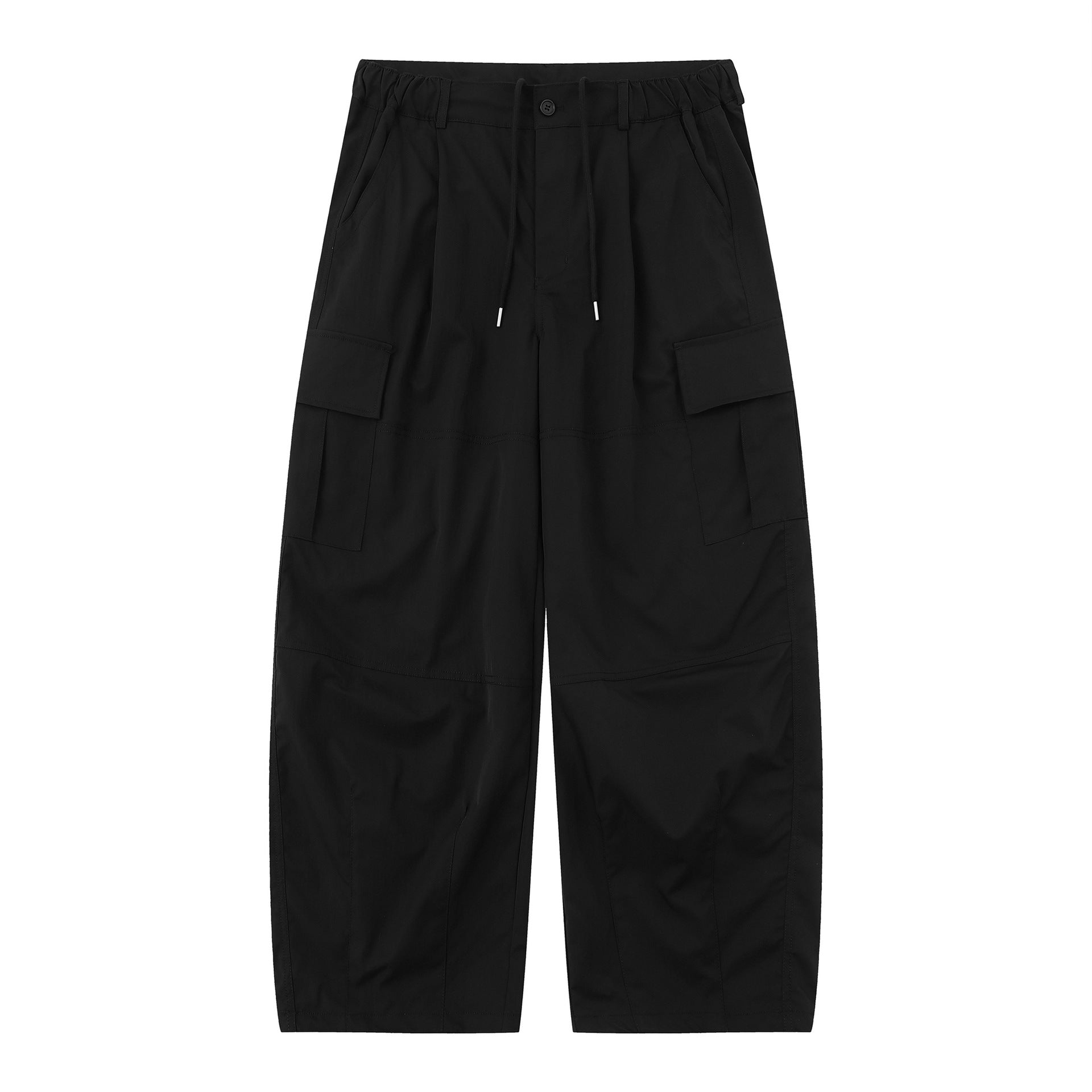 Men's Cargo Capri Pants with Elastic Waistband, Drawstring and Utility Pockets Chichicherry