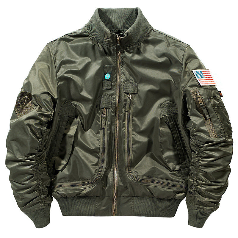 Men's flight bomber jacket with multiple zip pockets and ribbed cuffs Chichicherry