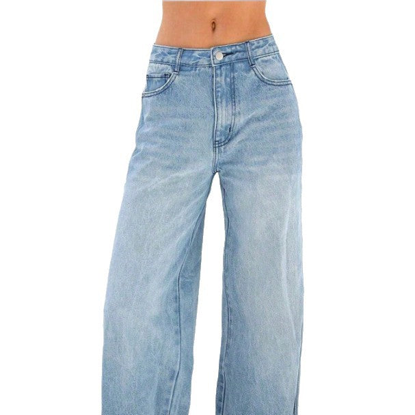 Women's wide high-waist jeans pants in palazzo style Chichicherry