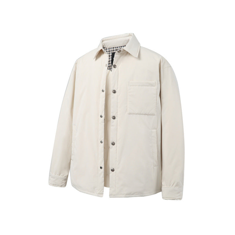 Unisex Boxy padded shirt jacket with snap buttons, chest pocket and thermal lining Chichicherry