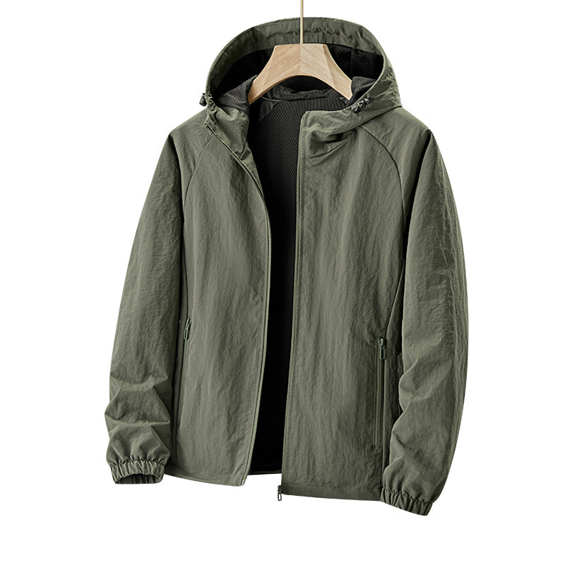 Men's Ultralight Hooded Windbreaker with Mesh Lining and Water-Repellent Exterior Chichicherry