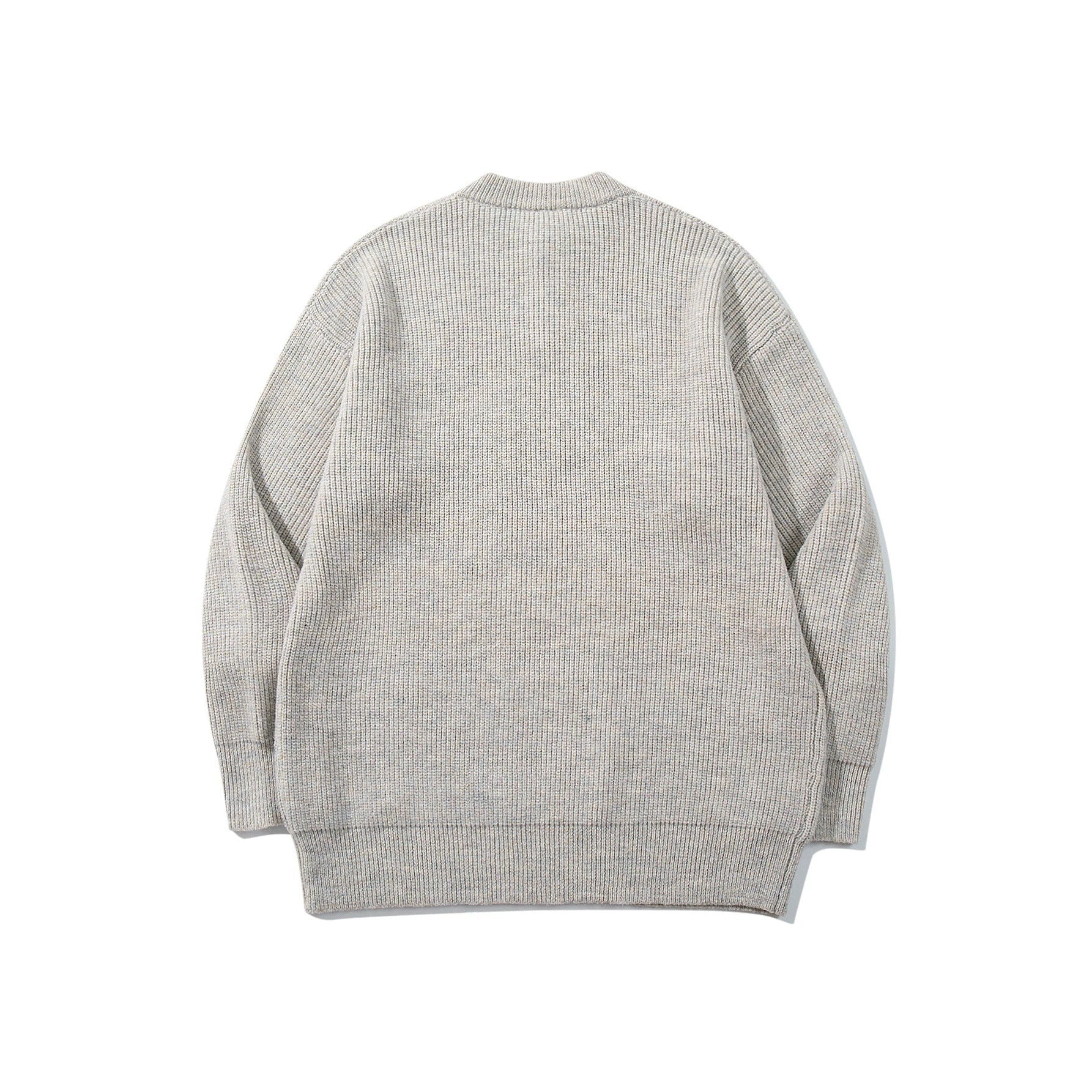 Men's chunky knit henley pullover with half button placket and ribbed cuffs Chichicherry