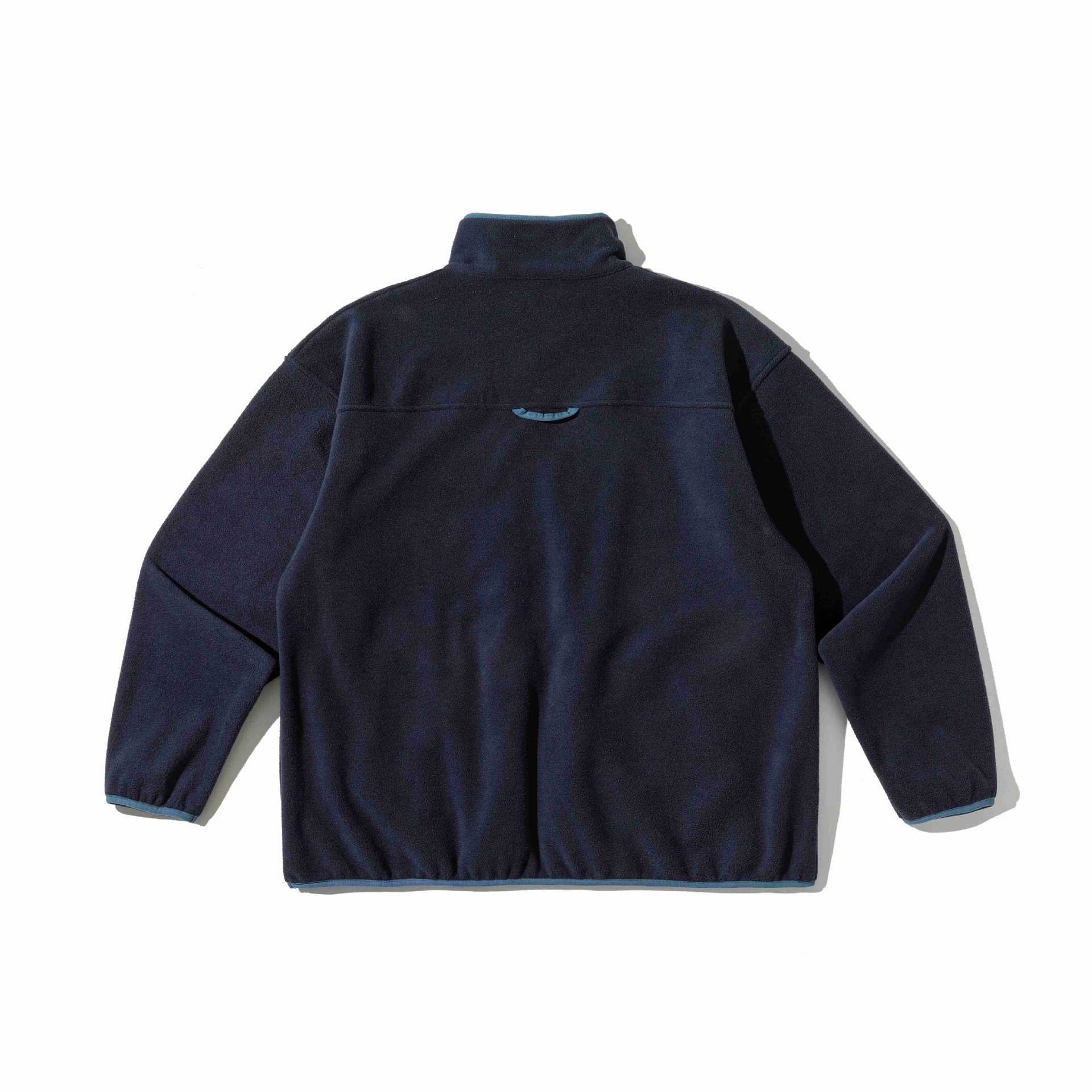 Unisex Fleece Pullover with half high zipper, kangaroo pocket and college style embroidery Chichicherry