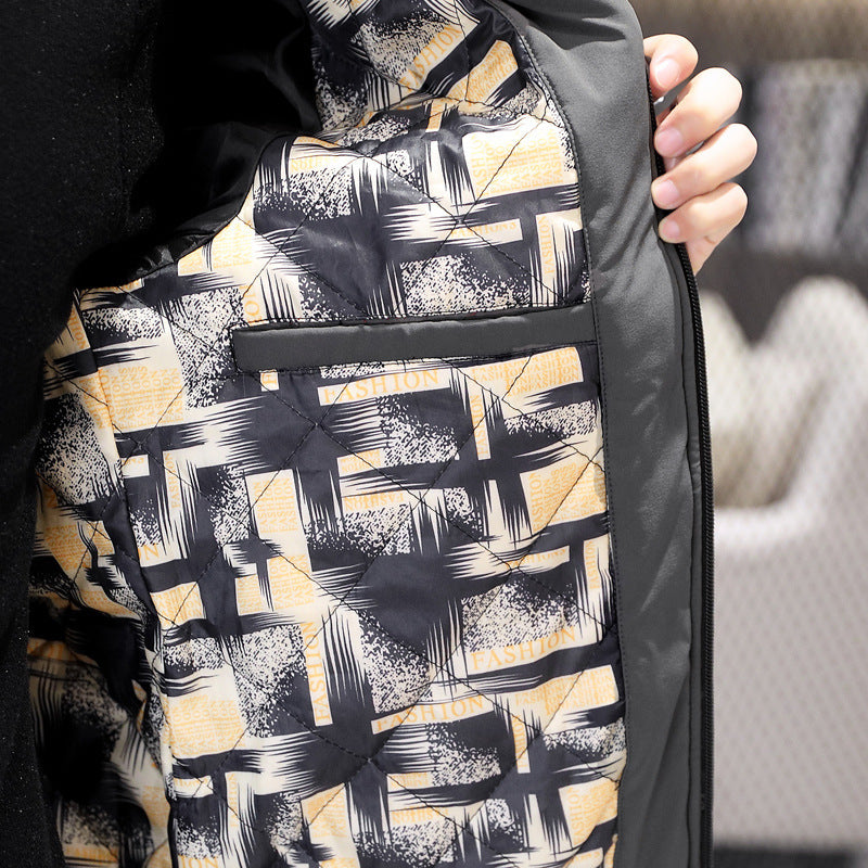 Men's quilted transitional jacket with diamond stitching, stand-up collar, and ribbed cuffs Chichicherry