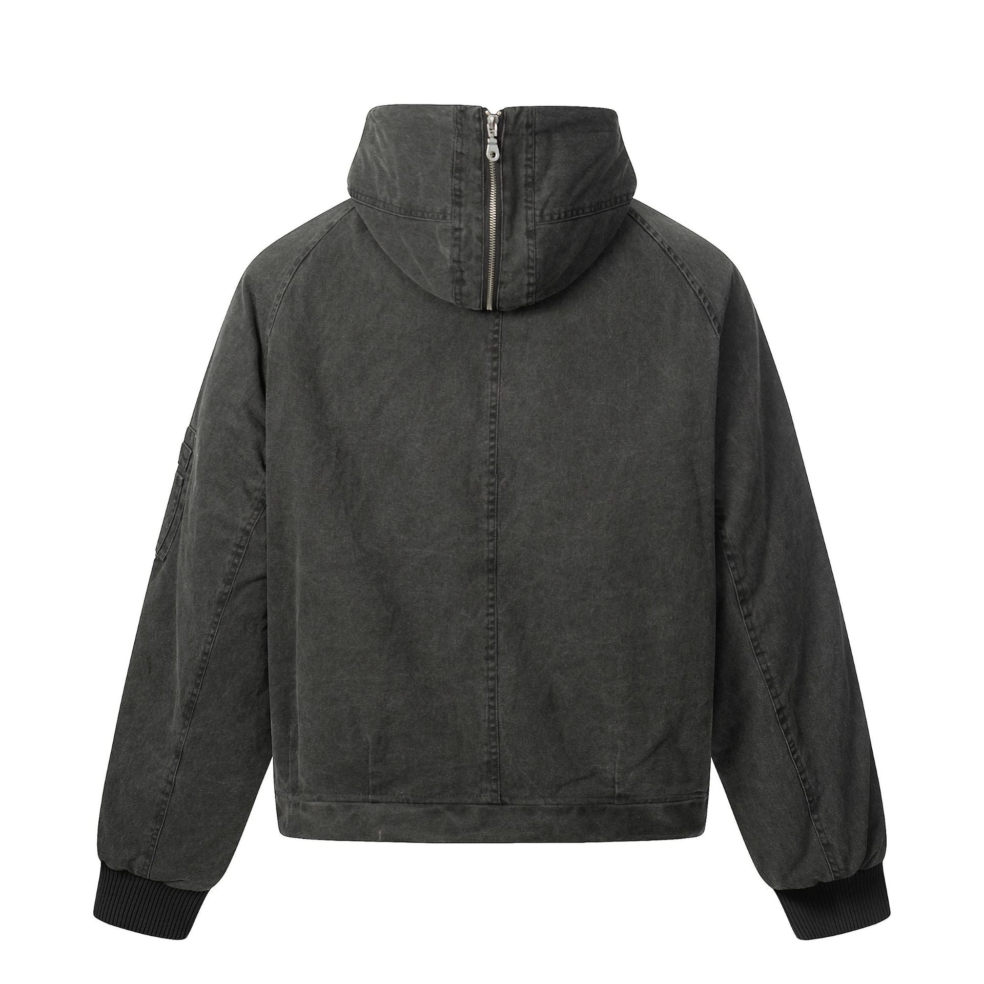 Men's short jacket in utility look with high stand-up collar and hood Chichicherry