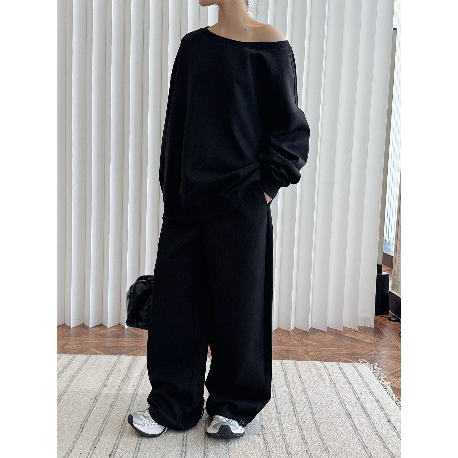 Women Wide Lounge Sweatpants with Drawstring and High Comfort Waistband Chichicherry