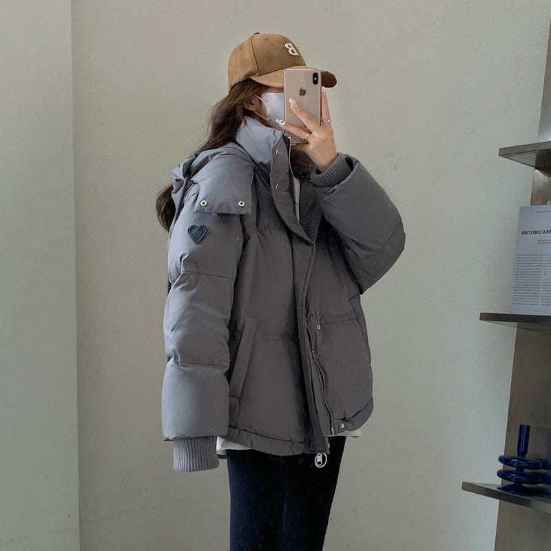 Women's oversized quilted winter jacket with hood and thermal insulation Chichicherry