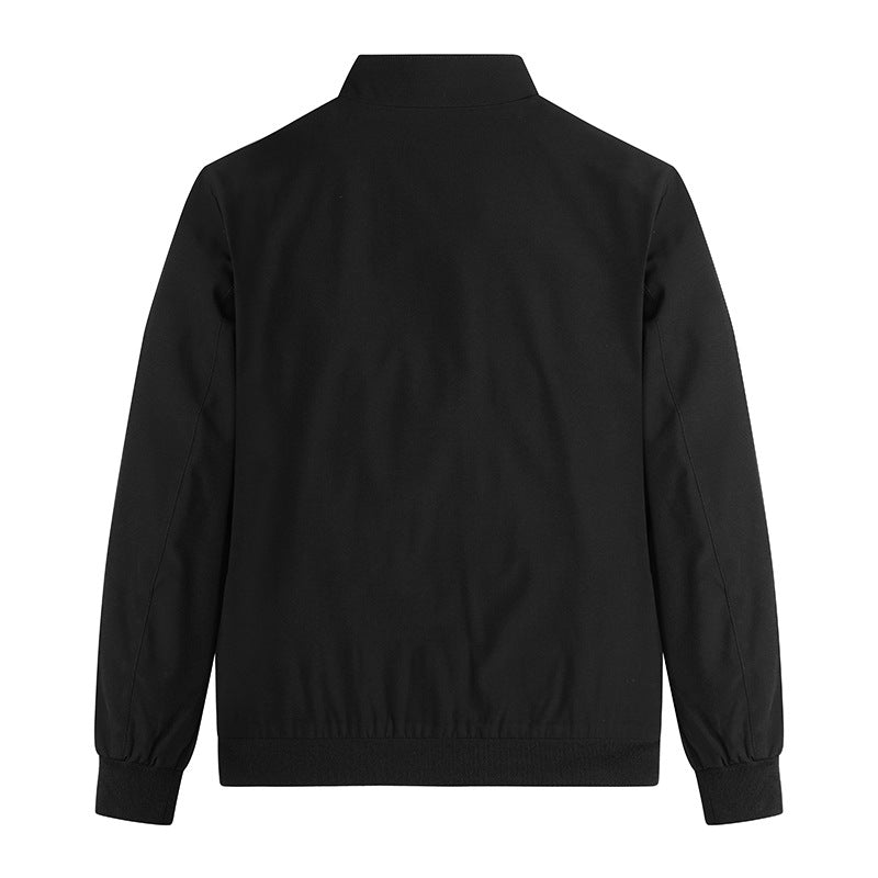 Men's lightweight blouson jacket with stand-up collar, striped lining, and zippered pockets Chichicherry