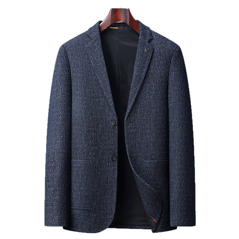 Men's blazer made of structured wool blend with two-button closure and patch pockets Chichicherry