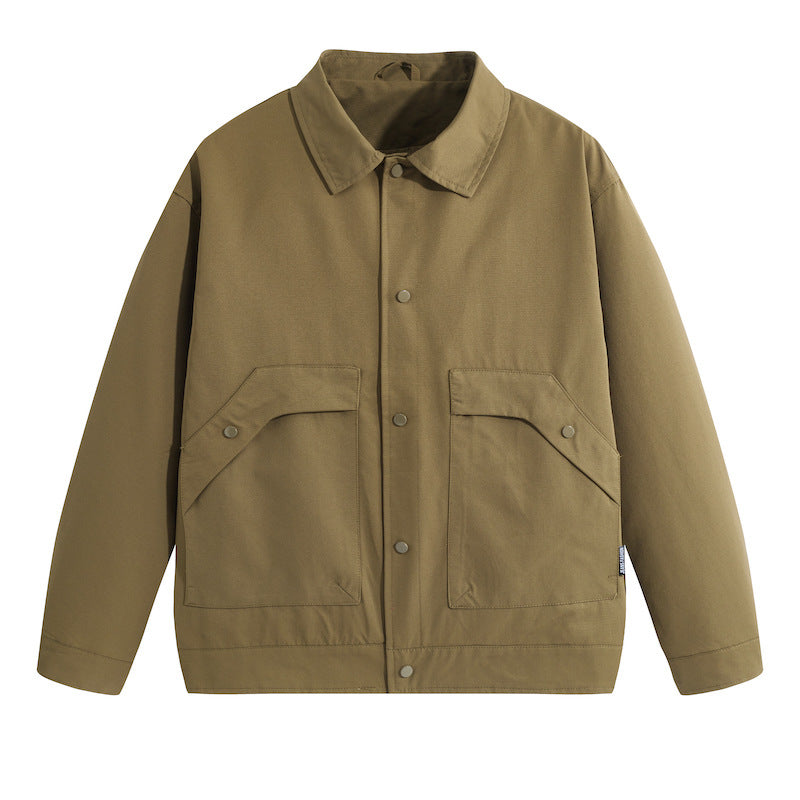 Men's Short-Cut Work Jacket with Flap Pockets Chichicherry