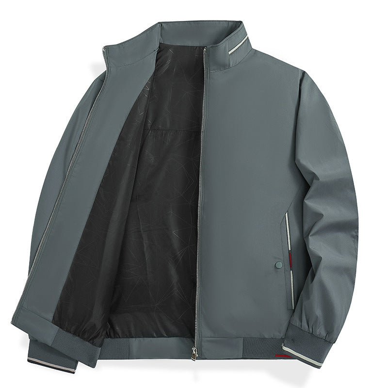 Men's Light Urban Windbreaker with Stand-Up Collar, Two-Way Zip and Zip Pockets Chichicherry