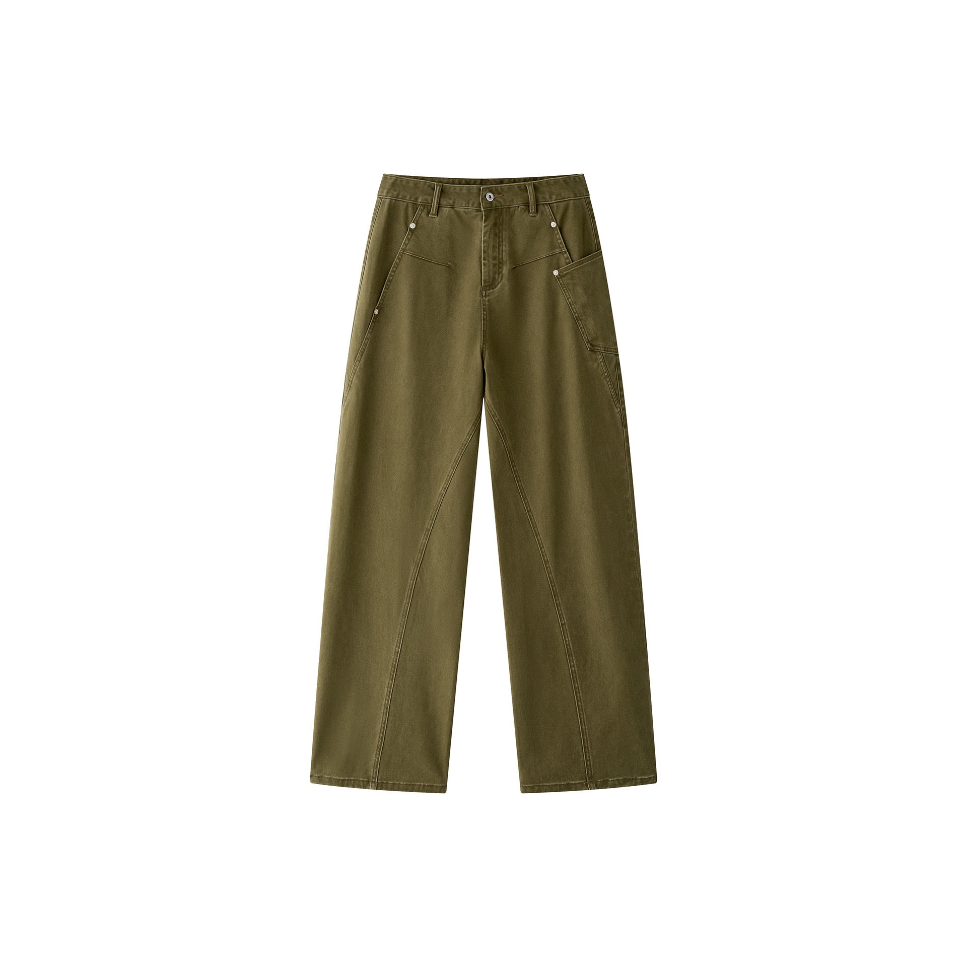 Women's high-waisted worker pants with wide leg and utility pockets Chichicherry
