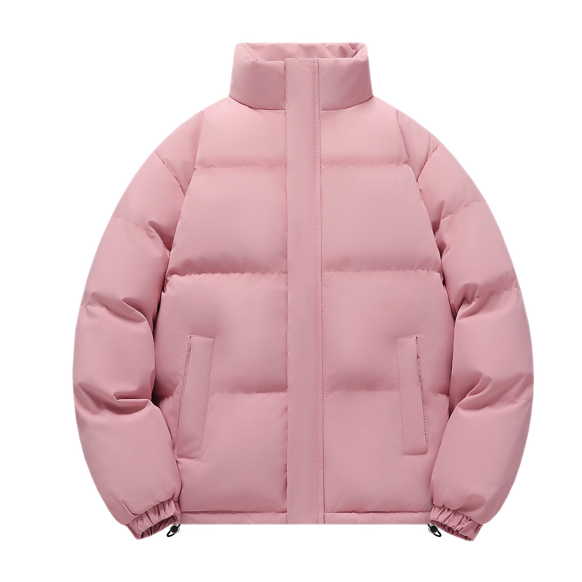Men's short cut heavily padded quilted jacket with high stand-up collar and drawstring hem Chichicherry