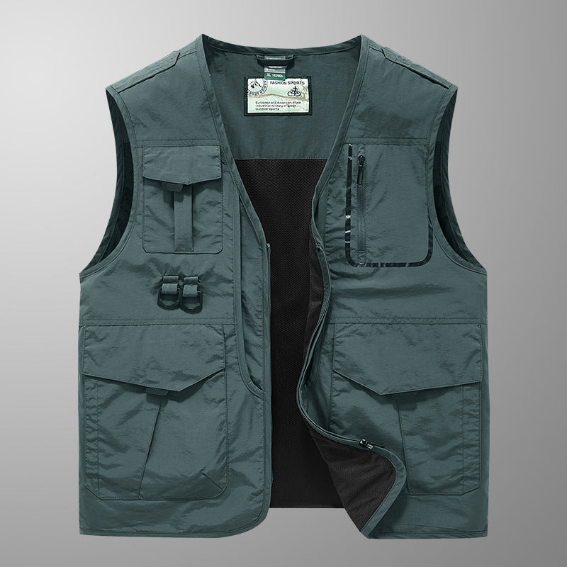 Men's Photography and Outdoor Utility Vest with Multifunctional Pockets and D-Ring Attachments Chichicherry