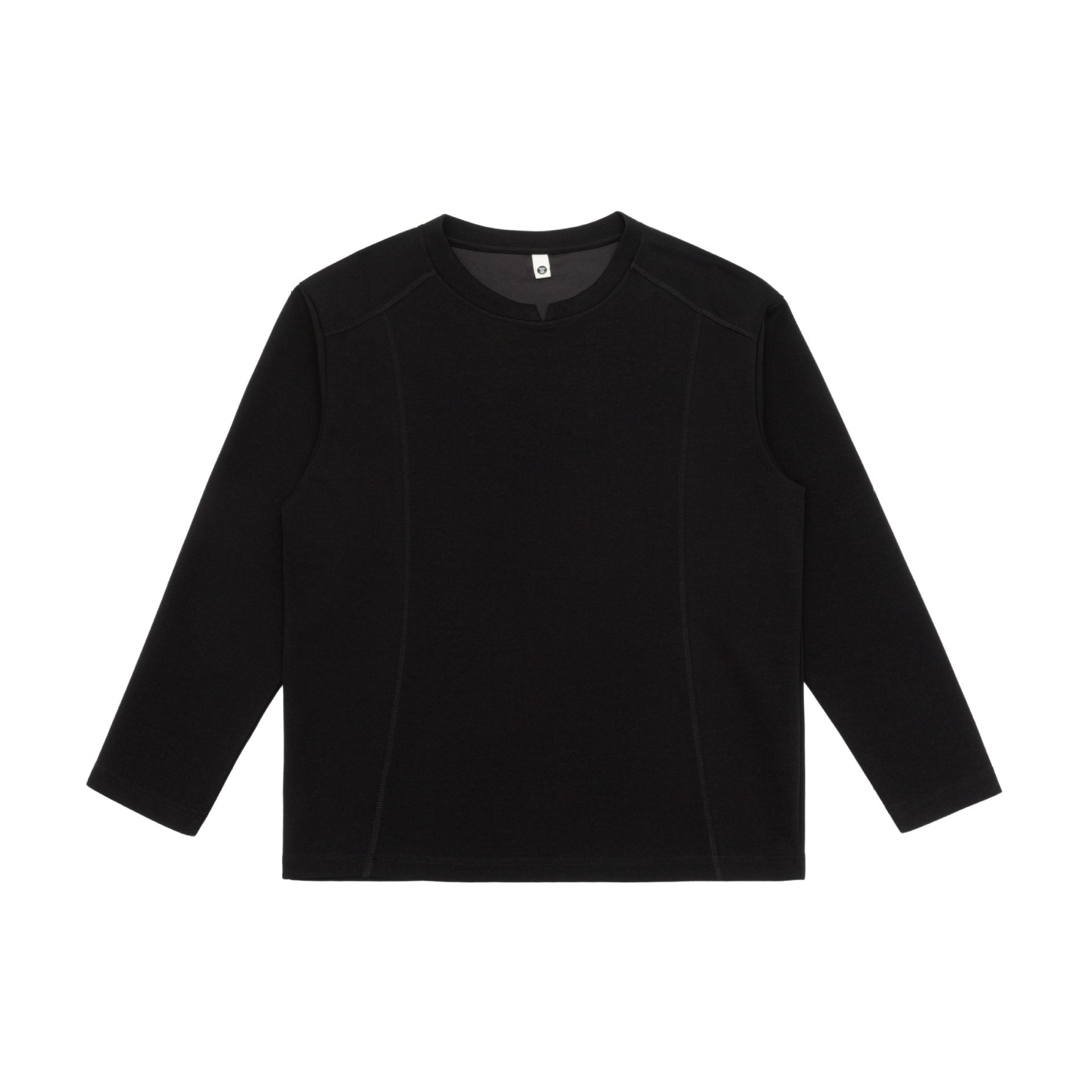 Women Fine Cotton Long Sleeve Shirt with Straight Hem and Decorative Stitch Detail Chichicherry