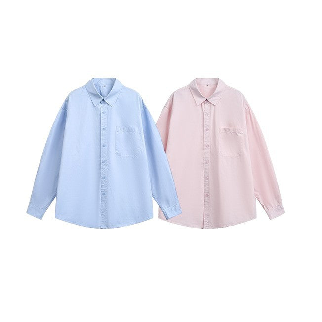 Women's Oversize Casual Shirt with Drop Shoulder and Chest Pocket Chichicherry