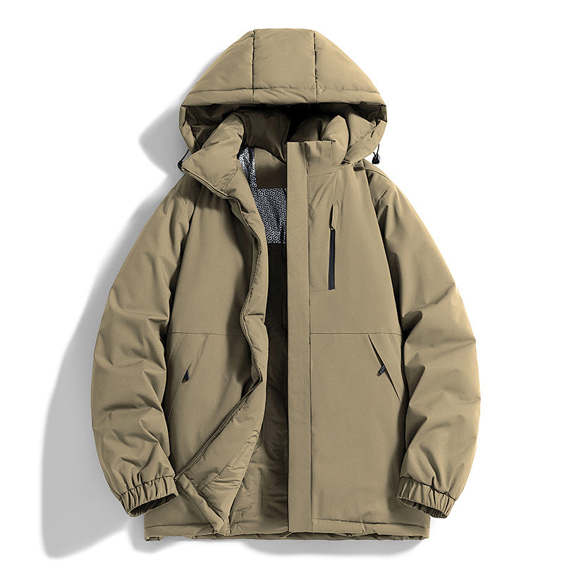 Men's Technical Quilted Parka with Hood, Thermo Insulation and Chest Zip Pocket Chichicherry