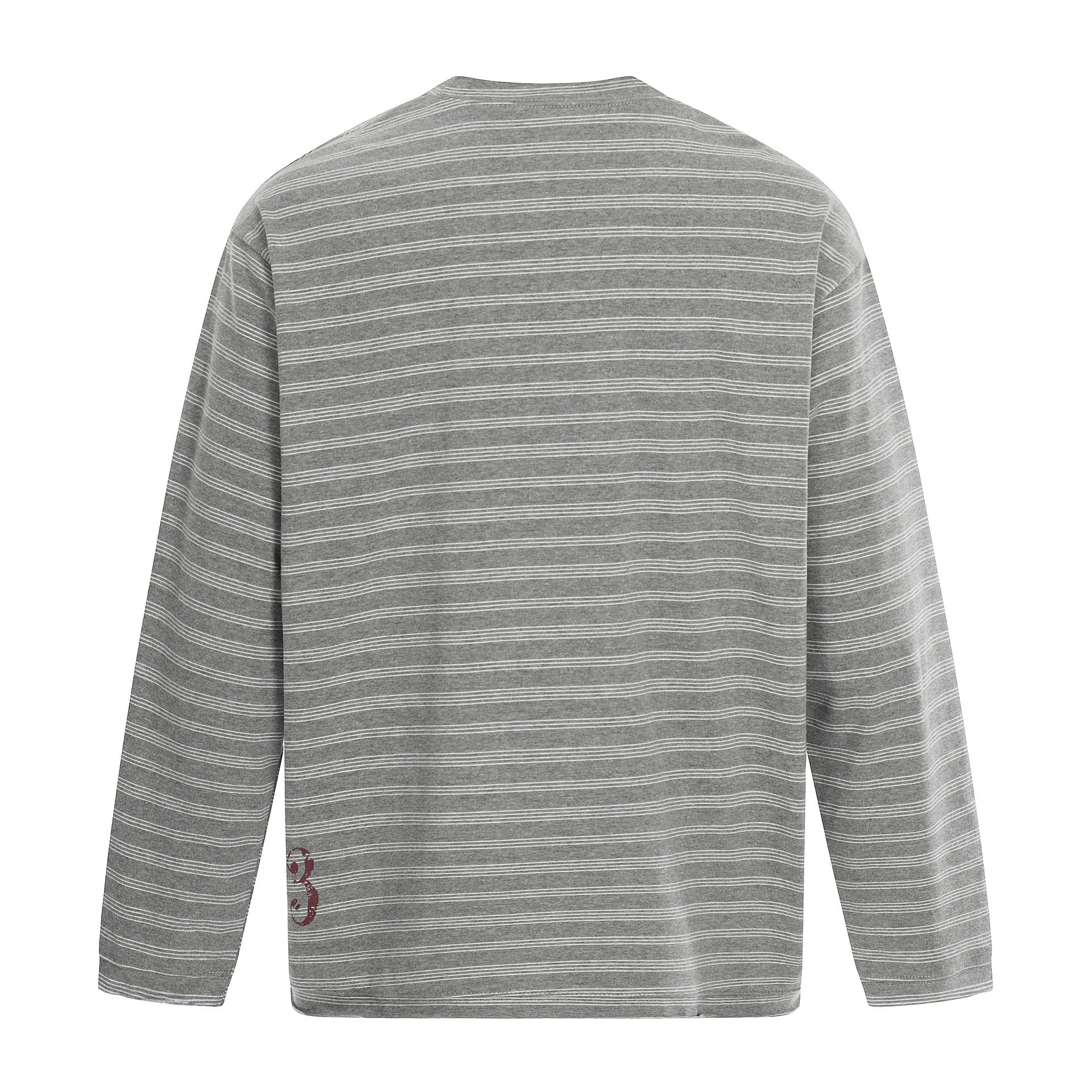 Men's long-sleeved striped shirt with crew neck and Gothic print Chichicherry