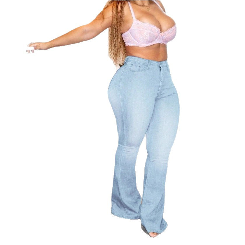 Ladies shaping high-waist flared jeans made of super stretch denim with butt-lift effect Chichicherry