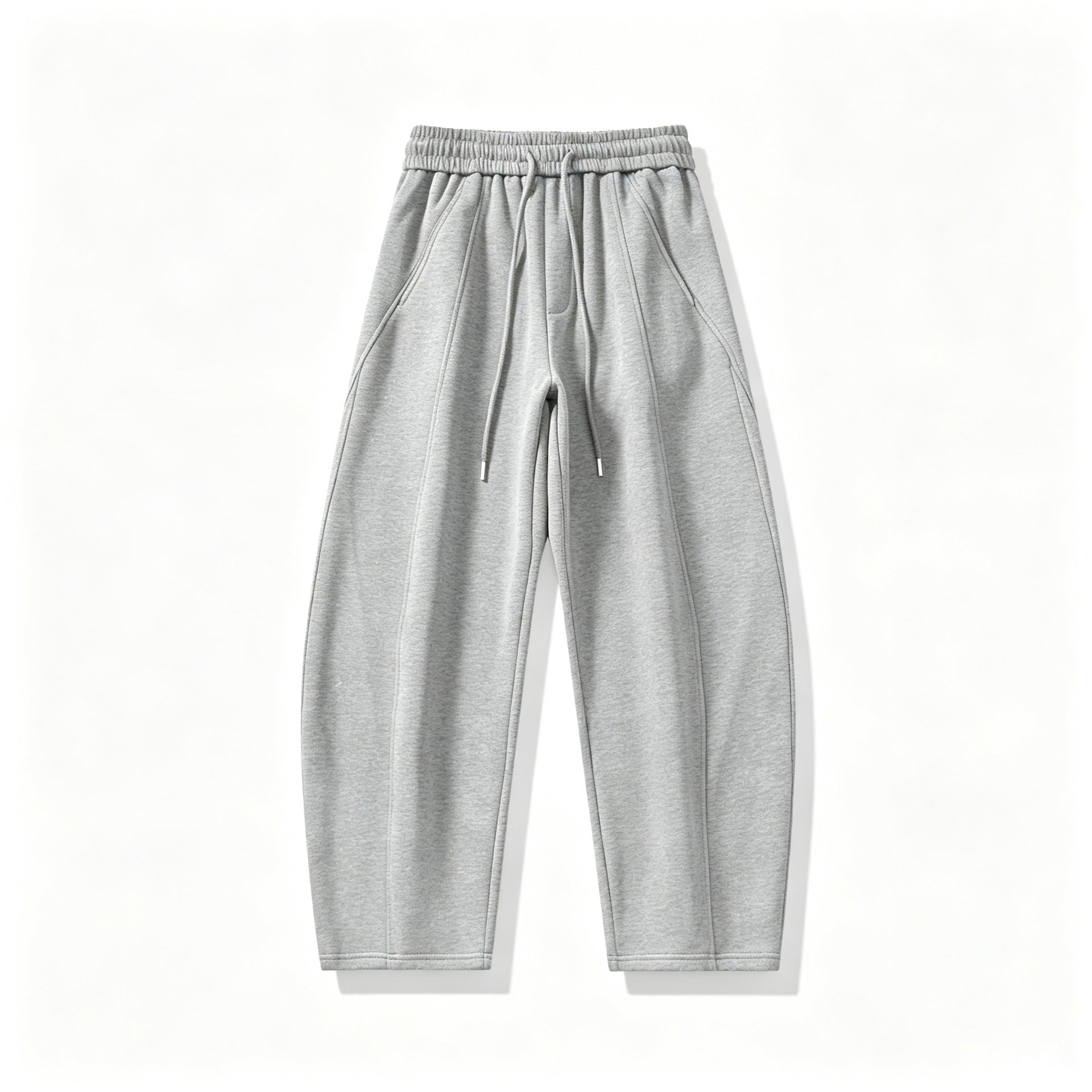 Women's High-Waisted Jogging Pants in Sculpted Cut with Seams and Drawstring Chichicherry
