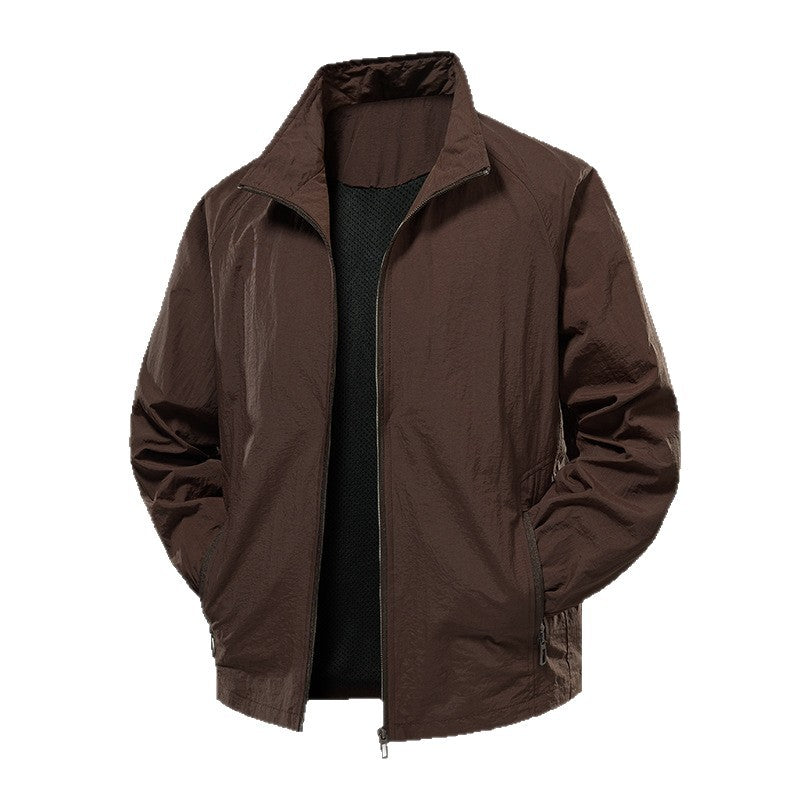 Men's Ultralight Windbreaker with Breathable Mesh Lining and Concealed Zipper Chichicherry