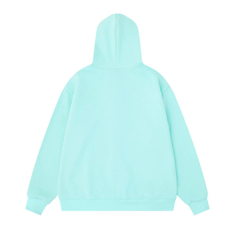 Women’s hooded sweatshirt jacket with embroidered dachshund motif and dotted hood lining Chichicherry