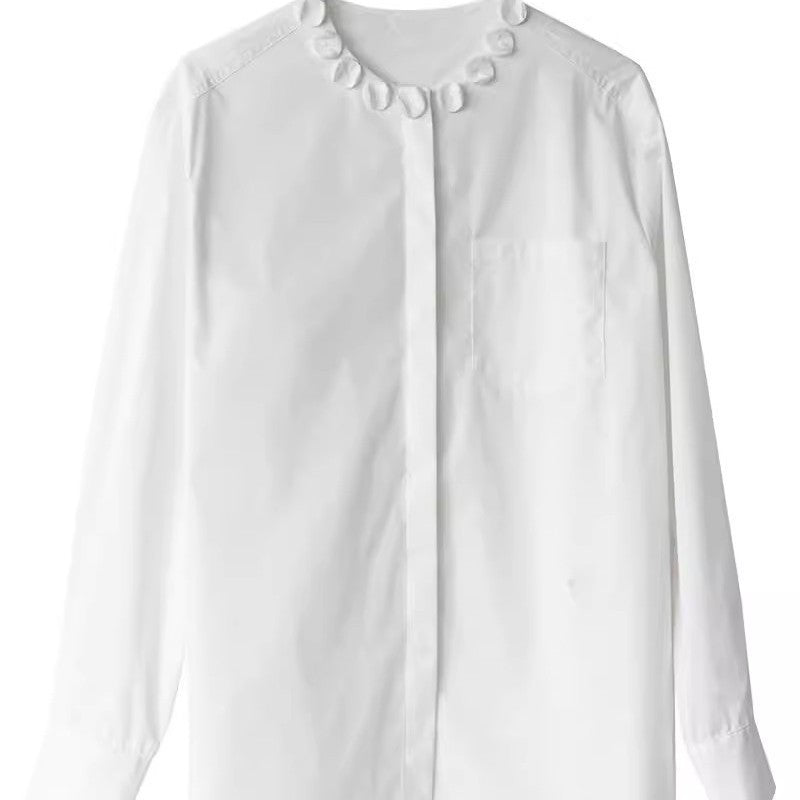 Women's Elegant Blouse with Decorative Collar Chichicherry