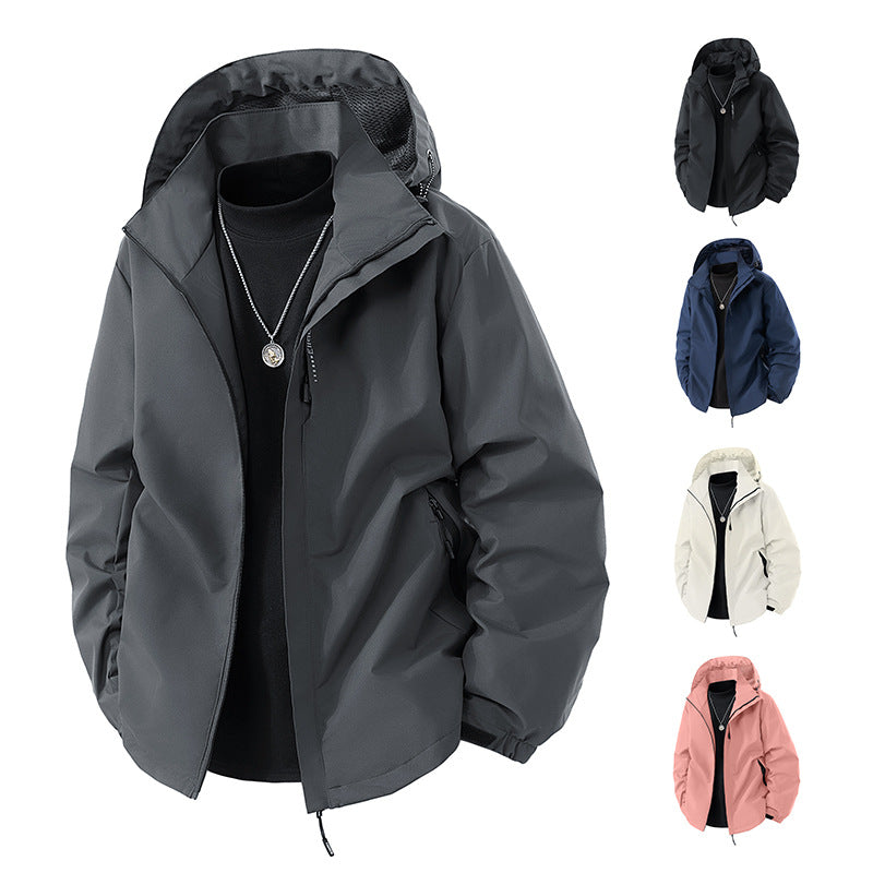 Men's Water-Repellent Outdoor Jacket with Hood, Windproof Membrane and Adjustable Hem Chichicherry