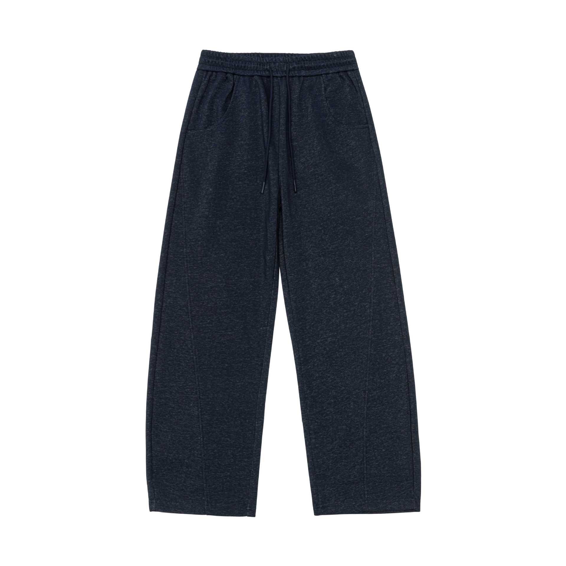 Women's loosely cut sweat culotte with drawstring waistband and pleat seam.