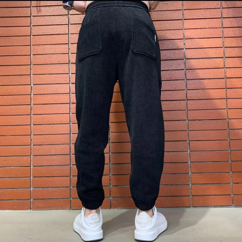 Herren Lockere Cord-Jogginghose mit elastischem Bund und Kordelzug Chichicherry