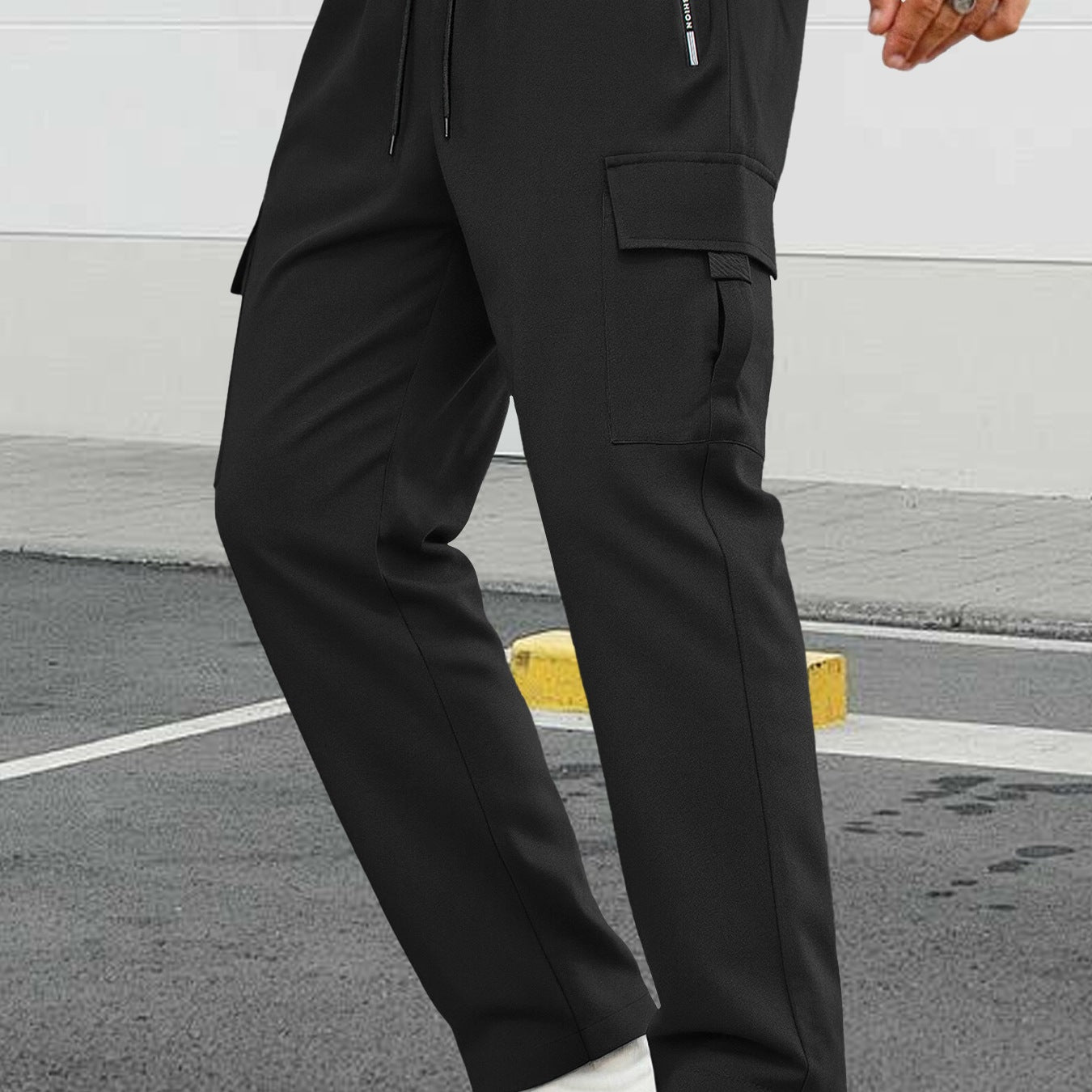 Men's Tapered Cargo Jogging Pants with concealed drawstring, zip pocket & utility flap Chichicherry