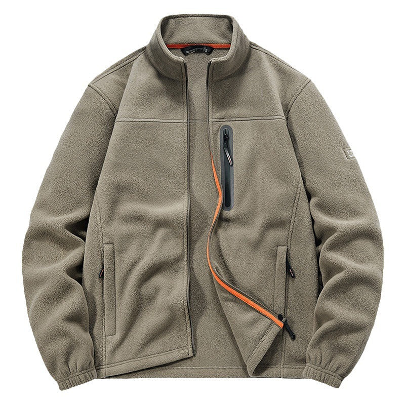 Men's Insulating Microfleece Functional Jacket with Waterproof Chest Pocket and Stand Collar Chichicherry
