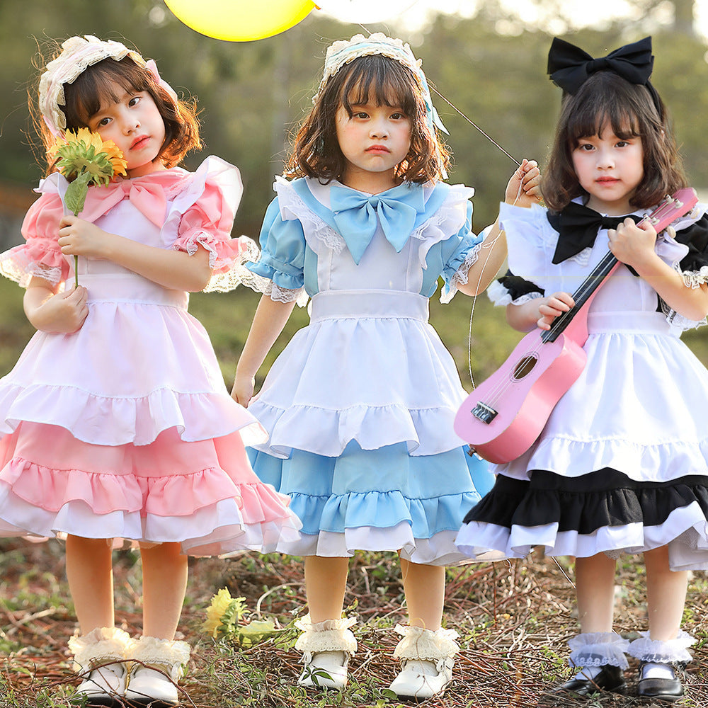 Girls cute fairy tale dress with ruffles and bows Chichicherry
