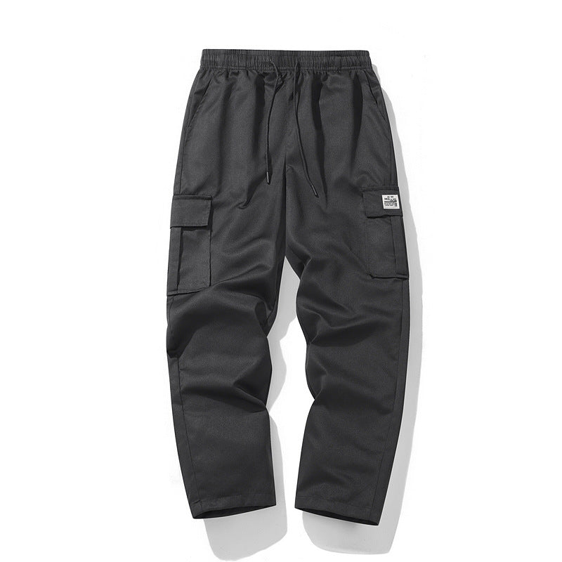 Men's Casual Cargo Jogging Pants with Elastic Drawstring Waistband, Multiple Pockets & Tapered Leg Chichicherry