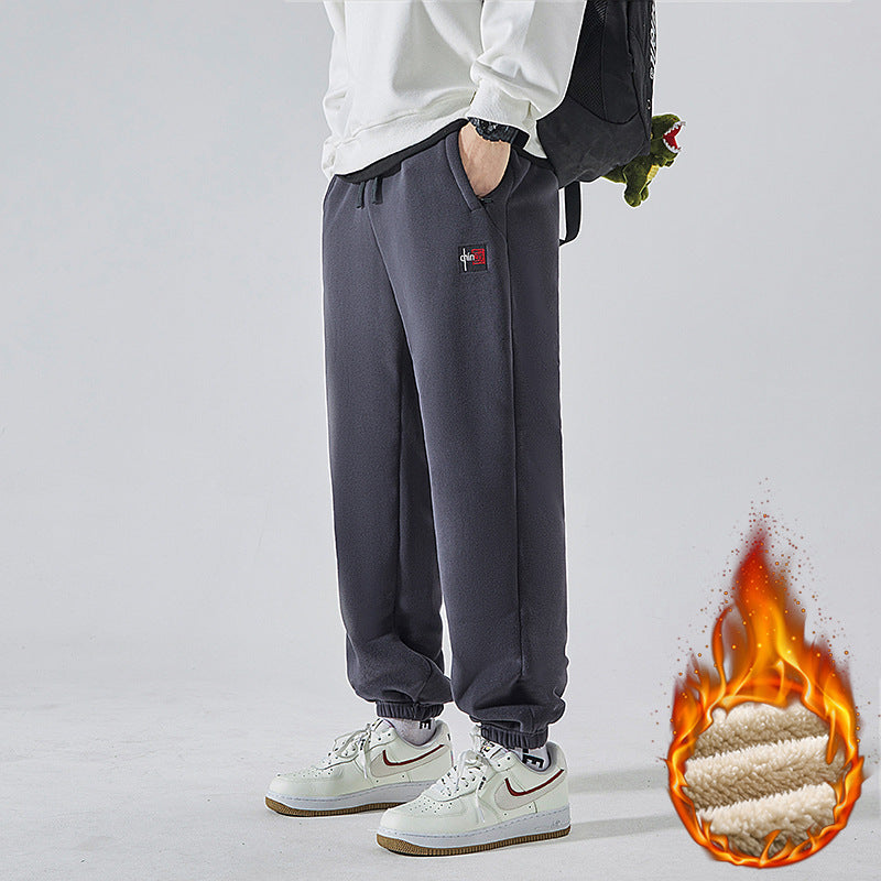 Men's Fleece Lined Sweatpants with Sherpa Lining and Elastic Cuffs Chichicherry